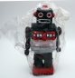 Preview: Spardose (Moneybox) aus Kunststoff, Motiv Retro Roboter in schwarz-roter Farbkombination
