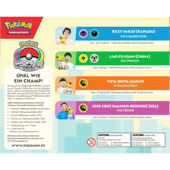 Übersicht aller 4 Pokémon Weltmeisterschaftsdecks 2025