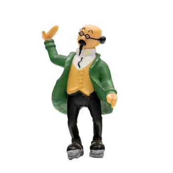 Tim & Struppi PVC Figur Professor Bienlein auf Rollschuhen 7,5 cm