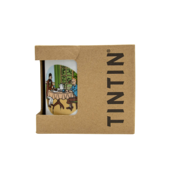 Außenverpackung der Tasse mit "Tintin" Logo