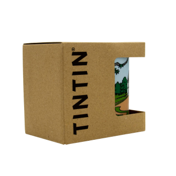 Außenverpackung der Tasse mit "Tintin" Logo