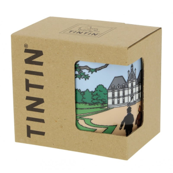 Außenverpackung der Tasse mit "Tintin" Logo