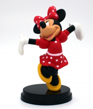 Minni Maus (Minnie Mouse) Sammlerfigur aus Kunststoff (mit Sockel), Motiv "Minni freut sich" von D'Agostini