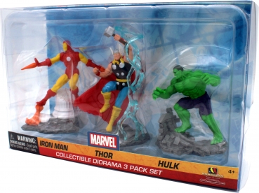 Marvel's Avengers: Iron Man, Thor & Hulk Collectible "Diorama 3 Pack Set" von Monogram