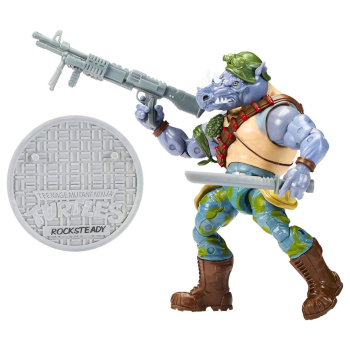 Teenage Mutant Ninja Turtles  Rocksteady ohne Packung mit Waffen in der Hand