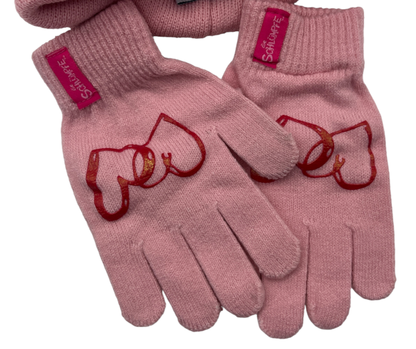 Die Schlümpfe Wintermütze und Handschuhe - Set für Kinder "Schlumpfine" in rosa und pink