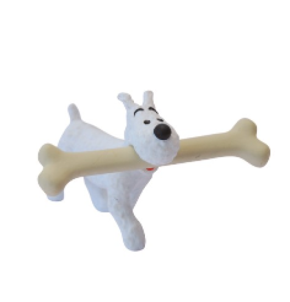 Tim und Struppi PVC Figur Struppi gehend mit Knochen 4,5 cm