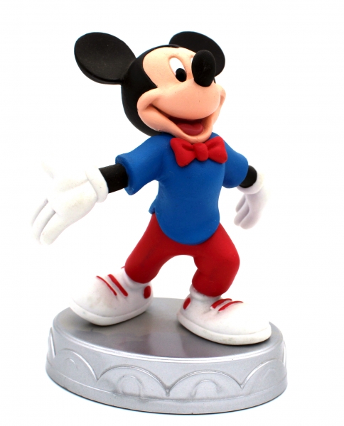 Micky Maus Sammlerfigur aus Kunststoff (mit Sockel), Motiv "Micky mit roter Fliege" von D'Agostini