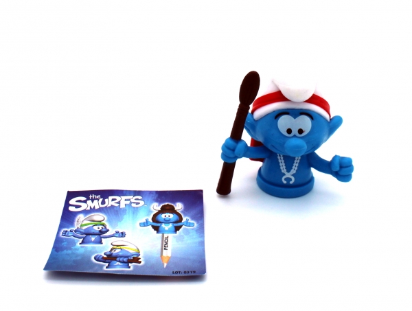 Die Schlümpfe (Smurfs) Pencil Topper aus Kunststoff - Motiv "Schlumpf Krieger mit Speer"